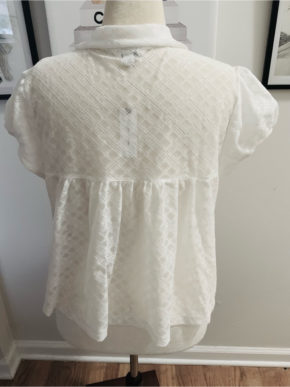 ANTHROPOLOGIE MAEVE PUFF SLEEVE CROPPED SWING TOP XL NWT - Picture 9 of 11